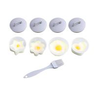 Olla de silicona para huevos duros, juego de moldes de 4 piezas, taza escalfada antiadherente, herramienta para hacer vapor, cápsula resistente a altas temperaturas sin BPA