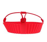 Olla de Silicona Reutilizable Redonda para Freidora de Aire y Hornear | Antiadherente, con Asa Integrada, para Chips y Muslos de Pollo, Silicona Roja Resistente