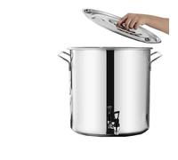 Olla de sopa de acero inoxidable de 10 L con tapa, olla versátil, lata de leche gruesa con grifo, parte inferior compuesta duradera, perfecta para cocinar y cubo de vino, 25 x 25 cm
