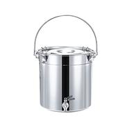 Olla de sopa de acero inoxidable de 32 litros con tapa y grifo, cubo de transporte versátil para agua, leche y té, contenedor de mar duradero para almacenamiento y servir