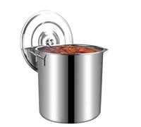 Olla de sopa de acero inoxidable de 6L/10L/20L/35L/50L/70L/90L olla de cocina comercial con tapa, cubo de sopa, olla de cocina para lotes grandes