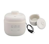 Olla de Sopa de Cerámica de 1 L, Olla de Cocción Lenta Pequeña con Protección contra Sobrecalentamiento Función de Mantener Caliente con Tapa de Temporizador Olla (Enchufe