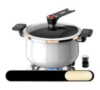 Olla de sopa de hierro fundido con retención de calor de 7 cuartos de galón con distribución uniforme del calor para evitar puntos calientes y quemaduras (7 L, blanco)