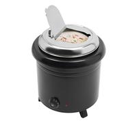 Olla de sopa eléctrica de 13 L, 400 W, calentadores de platos, sopa comercial, temperatura ajustable con mango y tapa, acero inoxidable, olla interior, para calentar estofados, sopas