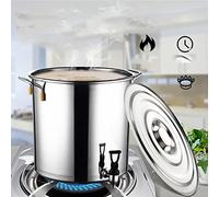 Olla de sopa multifuncional con tapa y espiga, acero inoxidable 304, compatible con todas las estufas, para restaurante, agua caliente y servicio de té