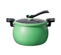 Olla de sopa sin presión para guisos, frijoles, granos, olla de cocina doméstica de 3,5 l con tapa de bloqueo seguro para una fácil limpieza verde/naranja (estándar del Reino Unido) (verde 8L)