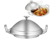 Olla de tajine marroquí de acero inoxidable, cacerola grande marroquí Tajine con tapa en forma de cono, olla de cocina Tagine de 11 pulgadas con 2 asas