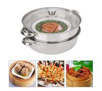 Olla De Vapor De 2 Niveles Para Cocinar, Olla De Vapor De Acero Inoxidable, Olla De Cocina, Olla De Vapor Para Sopa De Doble Caldera, Cesta Con Asa Y Tapa Para Verduras, Salsa De Caldo De Bola