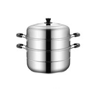 Olla de vapor de acero inoxidable 304, diseño de 3 capas de gran capacidad para estufa de gas, cocina de inducción
