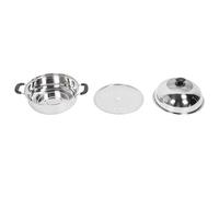 Olla de vapor de acero inoxidable con tapa en espesas multipropósito de cocina de 2 niveles de cocción para mariscos de pescado Hogar o uso comercial