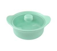 Olla de vapor de silicona y olla de sopa con tapa para microondas y freidora de aire, 22,8 x 10 cm, diseño inspirado en Claypot para una cocina saludable, apto para familia, apto para lavavajillas