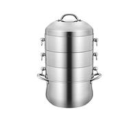 Olla de vapor gruesa de tres capas de acero inoxidable de gran capacidad, utensilios de cocina para el hogar (color: 30 cm, tres capas)