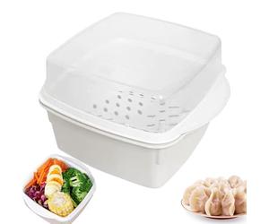 Olla de vapor para microondas - PP estándar 16,5x12x10 cm resistente al calor | Contenedor de alimentos para microondas, de cocción al vapor | Preparación de verduras, usos para calentar