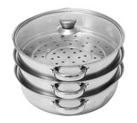 Olla de Vapor para Sopa de Acero Inoxidable Espesado Multifuncional de Gran Capacidad Doble Oreja Olla de Vapor para Alimentos Bolas de Masa Hervida Pasta Cooke