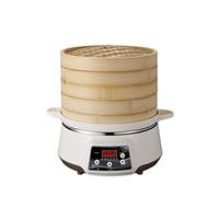 OQHAIR Vaporera Eléctrica de Bambú, Aislamiento de Reserva, para Marisco al Vapor