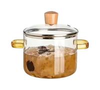 Olla de Vidrio para Cocinar - 1600 ml Transparente de Calentamiento Rápido para Cocción a Fuego Lento | Olla De Vidrio Transparente - Para Salsa, Cocina, Estufa, Sopa, Pasta e Infusión de Té