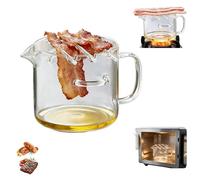 Olla de vidrio para microondas y tocino, bandeja para hacer tocino crujiente, recipiente para platos, olla de vidrio de borosilicato resistente al calor para estufa, horno microondas para cocinar en