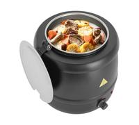 Olla eléctrica de 10 L, depósito de agua extraíble y tapa plegable, 400 W, regulación de temperatura de 95 a 176 °F, para reuniones en casa, fiestas, restaurantes y cafeterías, calentador de sopa