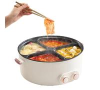 Olla eléctrica de 6 L con calentamiento rápido de 2000 W, olla multifunción para fiesta Shabu Shabu, cocina antiadherente de acero inoxidable con protección contra quemaduras en seco