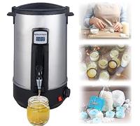 Olla eléctrica de acero inoxidable para derretir cera - Jarra profesional para hacer velas, derretir cera de alto volumen sin goteo, 10,8 L