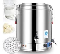 Olla eléctrica de gran capacidad, acero inoxidable de doble capa, control de temperatura de 30-110 °C, apagado automático para sopa, hervir mariscos, enlatado