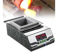 Olla eléctrica de metal para fusión, temperatura ajustable de 30 a 600 °C, pantalla digital de doble temperatura, crisol de soldadura con tanque de escoria, resolución de precisión de 0,1 °C