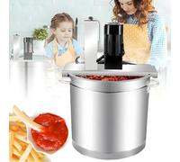Olla eléctrica para agitar, batidora automática de acero inoxidable para sopa y salsa, autosuficiente con calentamiento directo, fácil de freír con un solo clic, diseño que no se quema