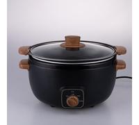 Olla eléctrica Slow Cooker 240 W, 2 ajustes de cocción, inserciones efecto madera