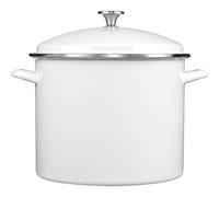 Olla esmaltada Cuisinart con tapa, 16 cuartos, color blanco