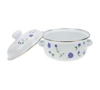 Olla Esmaltada para Sopa Tapa y Dos Asas, Cacerola Retro | Enamel, Retención de Calor y Aislamiento, Cocción Doméstica, Diseño Antiguo, Uso en Cocina