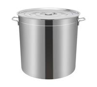 Olla grande de acero inoxidable, 50 litros, con cesta y tapa, cacerola de acero inoxidable, olla grande para inducción, cocinas de gas, cocinas eléctricas, resistente al calor, 49,5 x 49,5 x 50 cm