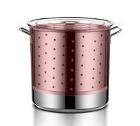 Olla grande de acero inoxidable con colador y tapa - 27/45/63 cuartos de galón, para hervir cangrejos y mariscos, freidora de pavo profunda, cubo para sopa, para uso comercial al aire libre, 45