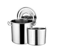Olla grande de acero inoxidable resistente de 27/45/63 cuartos de galón, olla profunda para freír pavo, olla para guisar, olla para cocinar a fuego lento, para cangrejos, mariscos o cocinar al ai