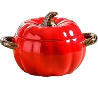 Olla Holandesa De Hierro Fundido Con Tapa Y Asa Doble,0.4/0.8/1.7L Cuenco De Calabaza,Olla Para Estofado Para Guisos,Cazuelas Y Como Regalo Decorativo Para Halloween Y Acción De Gracias D,Small