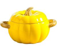 Olla Holandesa De Hierro Fundido Con Tapa Y Asa Doble,0.4/0.8/1.7L Cuenco De Calabaza,Olla Para Estofado Para Guisos,Cazuelas Y Como Regalo Decorativo Para Halloween Y Acción De Gracias B,Small