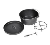 Olla Holandesa De Hierro Fundido, Para Guisos Y Asados, Dutch Oven, Crock-Pot, Olla Sopera, Cacerolas De Cocina, Apto Para Camping Y Hogar, Negro, 9 Cuartos 8.8 L