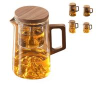 Olla mágica con infusor de té, tetera de vidrio mágico de brujería creativa, para té de hojas sueltas, boquilla sin goteo, infusor fácil de limpiar (transparente, 750 ml)