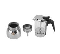 Olla Moka de Vidrio de Borosilicato y Acero Inoxidable para 9 Tazas, Cafetera Compatible con Inducción (9 taza)