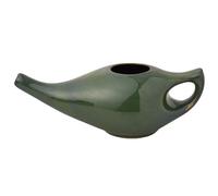Olla Neti de cerámica para limpieza nasal, hecha a mano, duradera y apta para lavavajillas, capacidad de 225 ml, color verde elegante