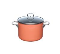 Olla para carne Riess NOUVELLE PUR con tapa de cristal - 4 l, naranja