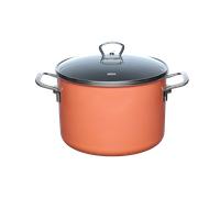 Olla para carne Riess NOUVELLE PUR con tapa de cristal - 6,5 l, naranja