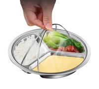 Olla para cocinar al vapor, bandeja de vapor, recipiente para alimentos dividido, vaporera dividida con protección contra escaldaduras y mango ergonómico para arroz y carne