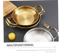 Olla para cocinar fideos instantáneos de acero inoxidable, cacerola para salsa, vaporera tradicional para cocina instantánea, bandeja redonda para servir, olla coreana de acero inoxidable, olla para