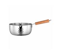 Olla para Estofado de Acero Inoxidable, Olla para Estofado Multiusos con Vertedor, Mango de Madera Maciza con Gancho, Olla para Cocinar
