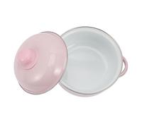 Olla para Estofado de Dos Asas Tapa Esmaltada Rosa 1, 1 L | Hierro Esmaltado, Diseño Aislante sin Revestimiento, para Gachas y Fideos