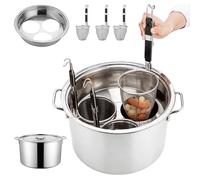 Olla para fideos - Juego de cocina de acero inoxidable 304 35 × 22 cm | de cesta triple colador | Preparación de pasta y odas, compatible con inducción de gas, utensilios de cocina resistentes