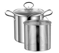 Olla para freír con cesta, olla para freír de 3, 5 L, freidora pequeña de acero inoxidable con mango antiescaldado, aceite para pescado y cesta para patatas fritas, pollo, decoración