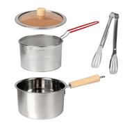 Olla para Freír con Cesta y Tapa,Olla de Acero inoxidable 304 con Cesta Coladora,Mini Freidora con pinzas y Mango,Olla para Freír Tempura Japonesa,Olla Freidora para Tempura,Pescado (2.5L)
