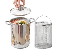 Olla para pasta con escurridor,Freidora de 4 L - Olla Freidora | Para Cocineros Caseros Chefs Padres Reuniones Eventos Vacaciones Cenas Formales Apartamento Restaurante