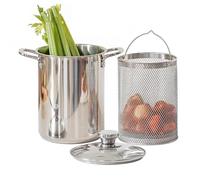 Olla para Pasta de Acero Inoxidable,Freidora de 4 L | Juego de Olla para Cocer Fideos - Para Cocineros Caseros Chefs Padres Reuniones Eventos Vacaciones Cenas Formales Apartamento Restaurante